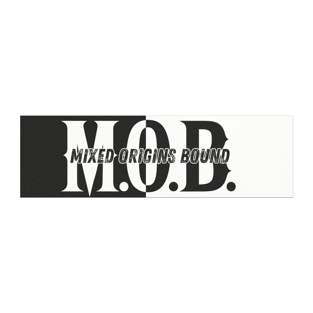 M.O.B. Black & White Car Magnet — Bold Motorcycle/Street Crew Sticker