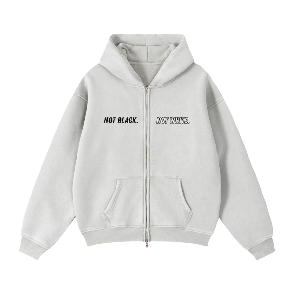 M.O.B. Zip-Through Boxy Fleece Hoodie