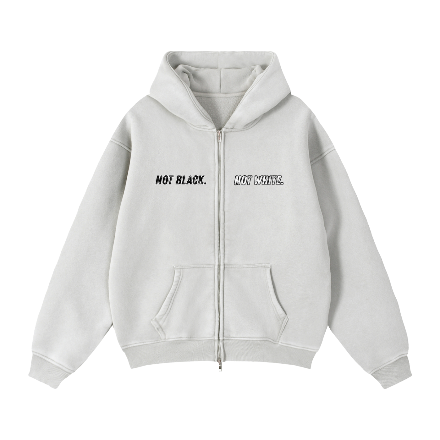 M.O.B. Zip-Through Boxy Fleece Hoodie
