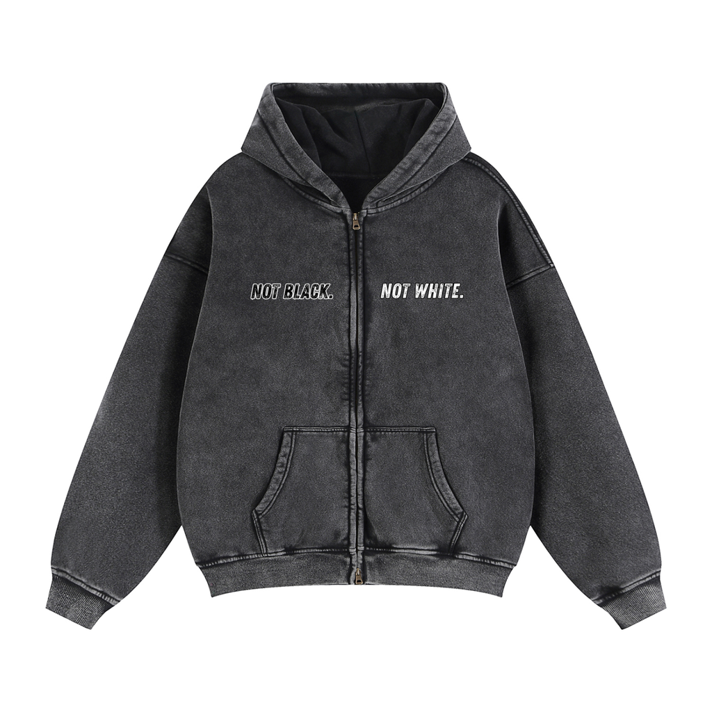 M.O.B. Zip-Through Boxy Fleece Hoodie