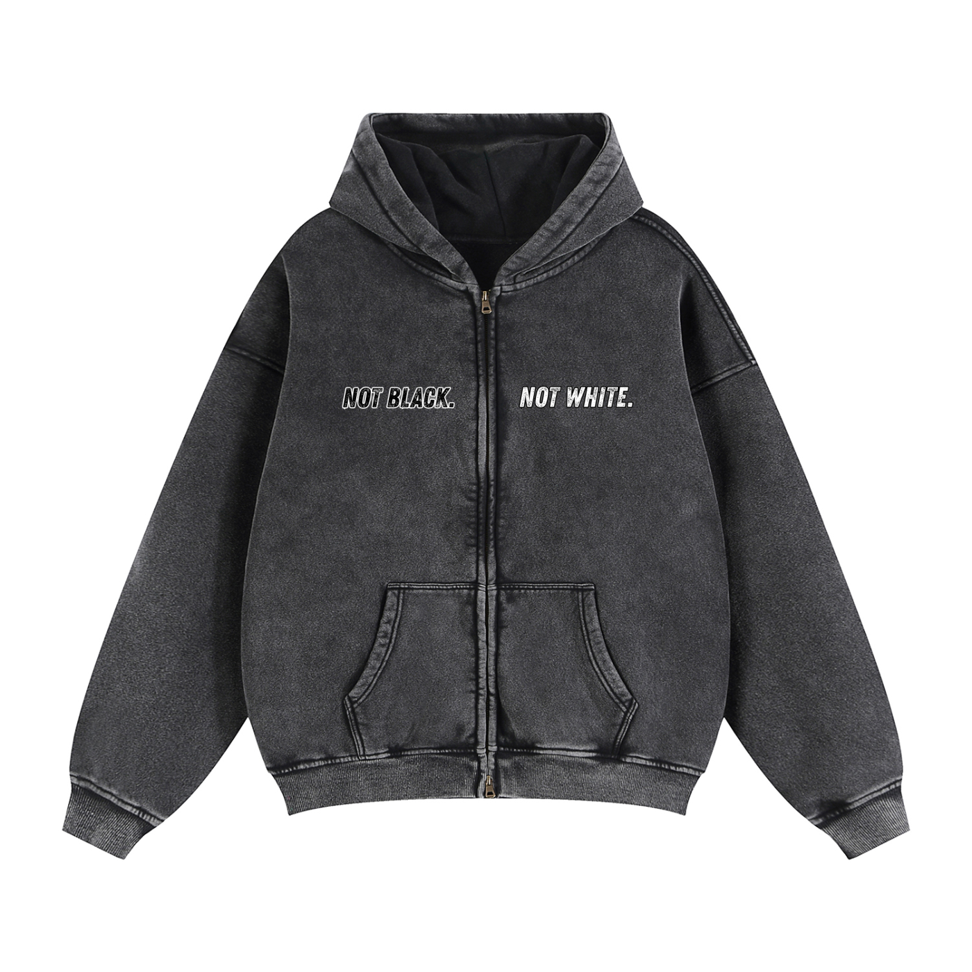 M.O.B. Zip-Through Boxy Fleece Hoodie