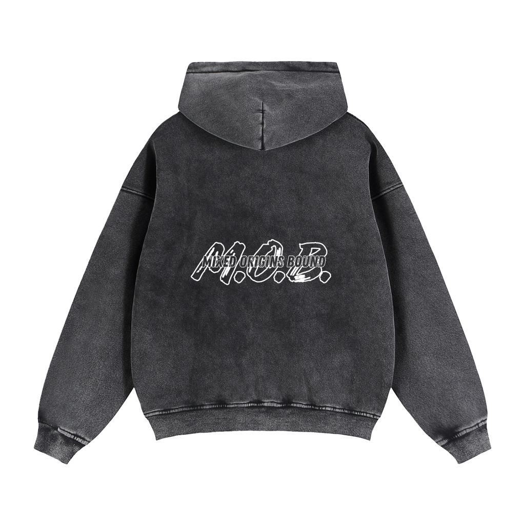 M.O.B. Zip-Through Boxy Fleece Hoodie